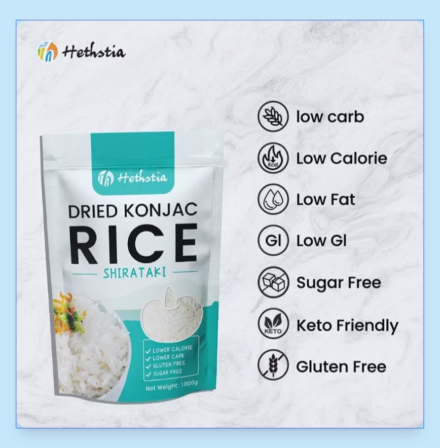 What is dried konjac rice made of